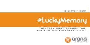 Title slide of Lucky Memory Talk by trainer Christina Aldan